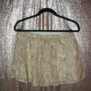 Abercrombie & Fitch Metallic Floral Miniskirt